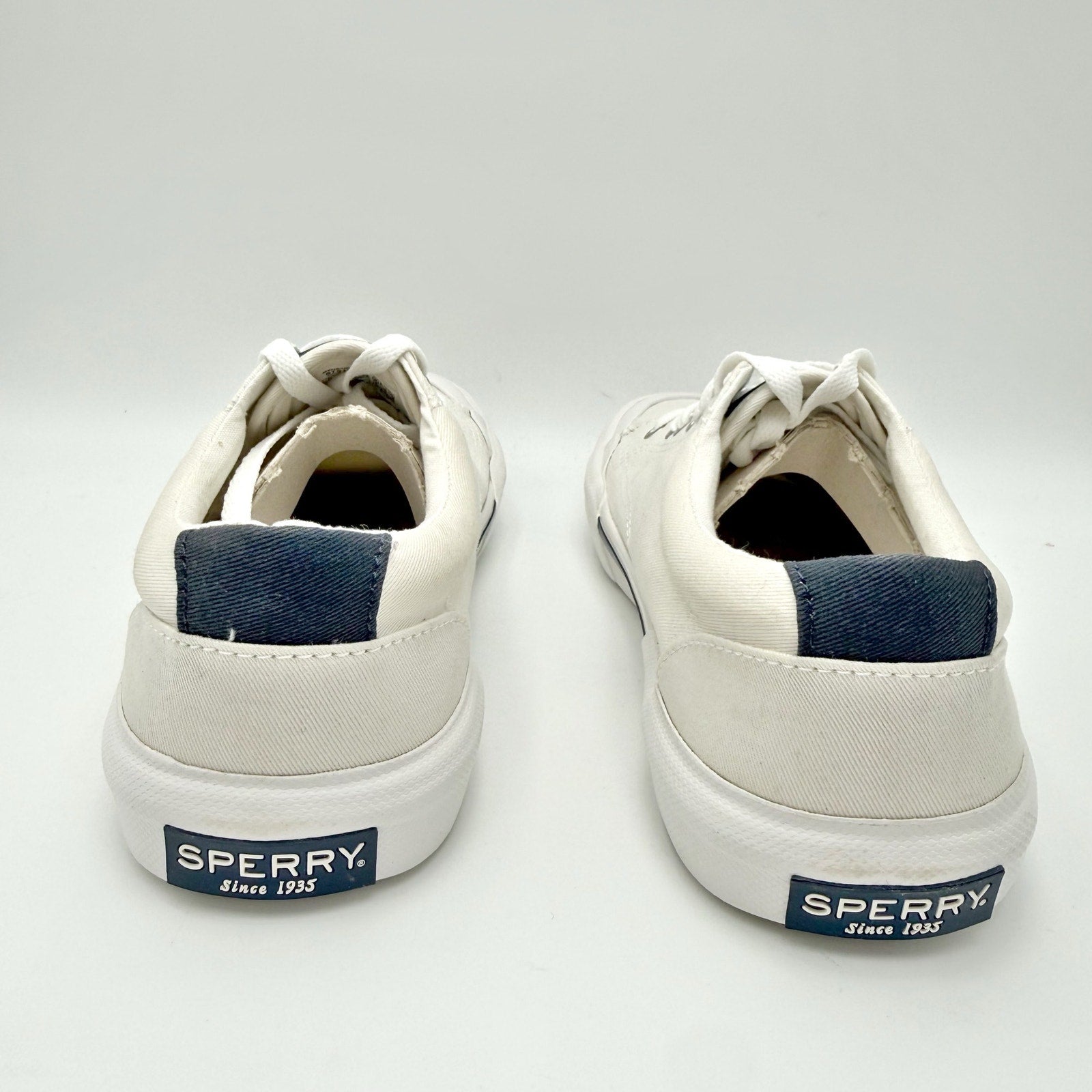 Sperry Mens Top-Sider Striper ll Retro Sneakers US 7.5 EU 40 White Canvas NIB