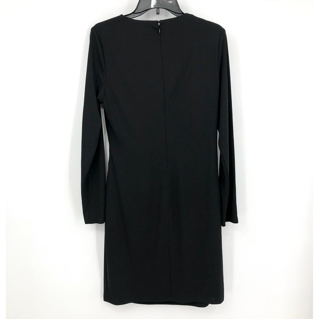 LAUREN RALPH LAUREN Women's Pleated Jersey Cocktail Dress Size 12 Black NWT