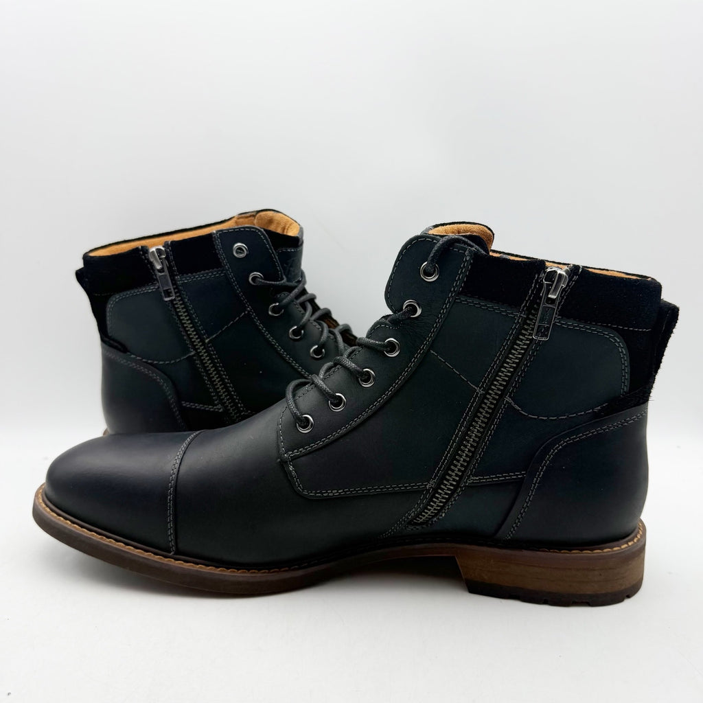 Florsheim Mens Chalet Ankle Boots US 11 Wide EU 44 Black Leather NIB
