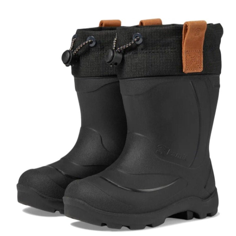 Kamik Little Kids Tundra Jr Boots Size 8 EU 25 Black Waterproof Snow Rain NIB