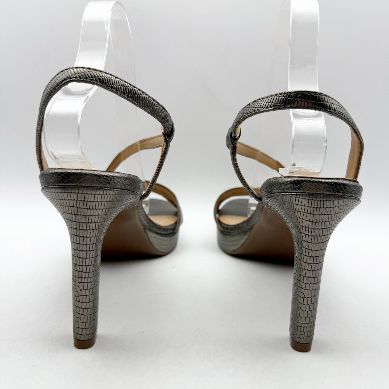 Naturalizer Womens Abby Heeled Sandals US 9 M Grey Snake Print NIB