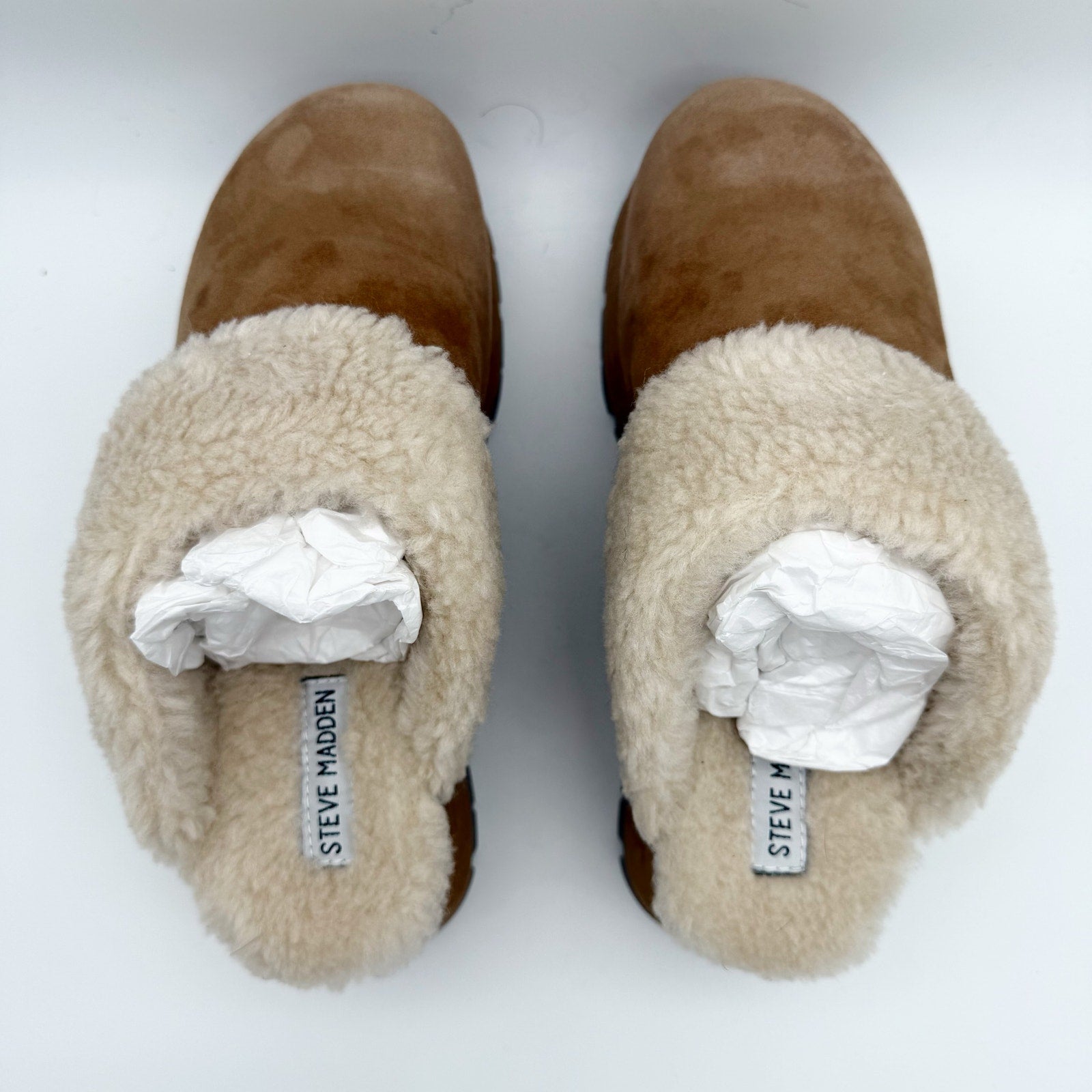 Steve Madden Womens Juney Clogs US 8 Chestnut Brown Vegan Suede Slip On NIB
