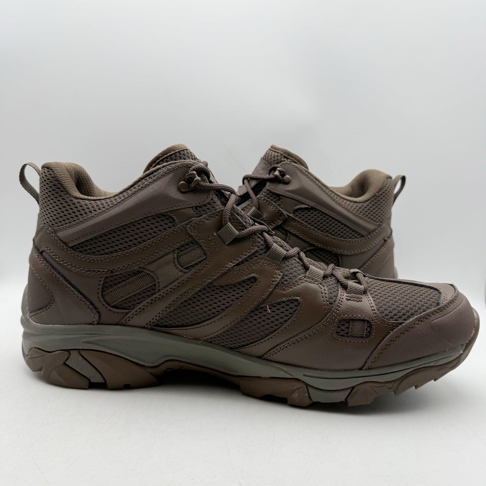 Hi-Tec Mens Ht Ravus Mid Hiking Ankle Boots US 15 EU 48 Brown Waterproof EUC