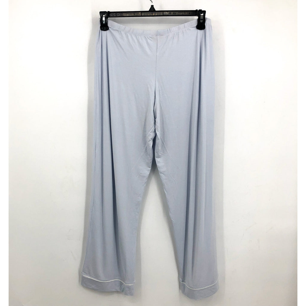 EBERJEY Women's Gisele Long Pajama Set Large Ice Blue Ivory TENCEL Modal NWT