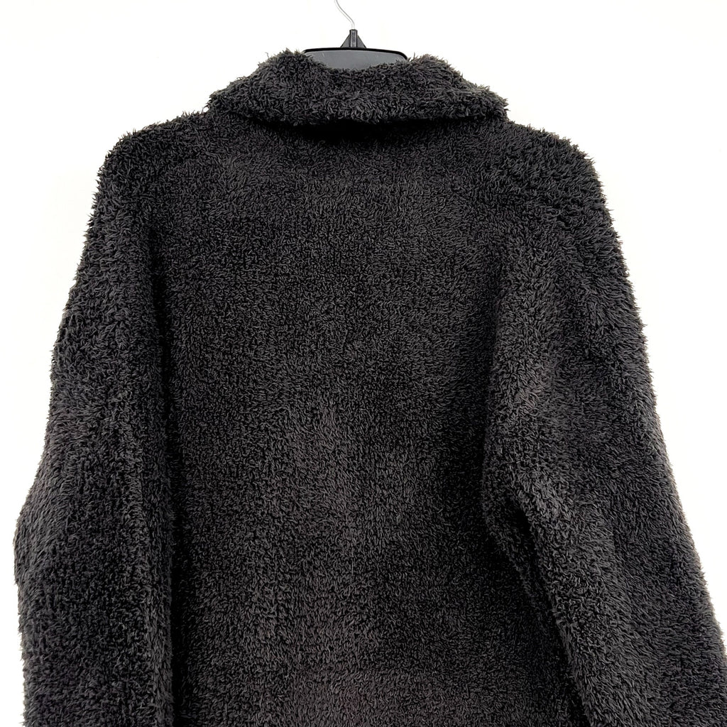 BAREFOOT DREAMS CozyChic Shearling Button Front Jacket Small Carbon Grey NWT