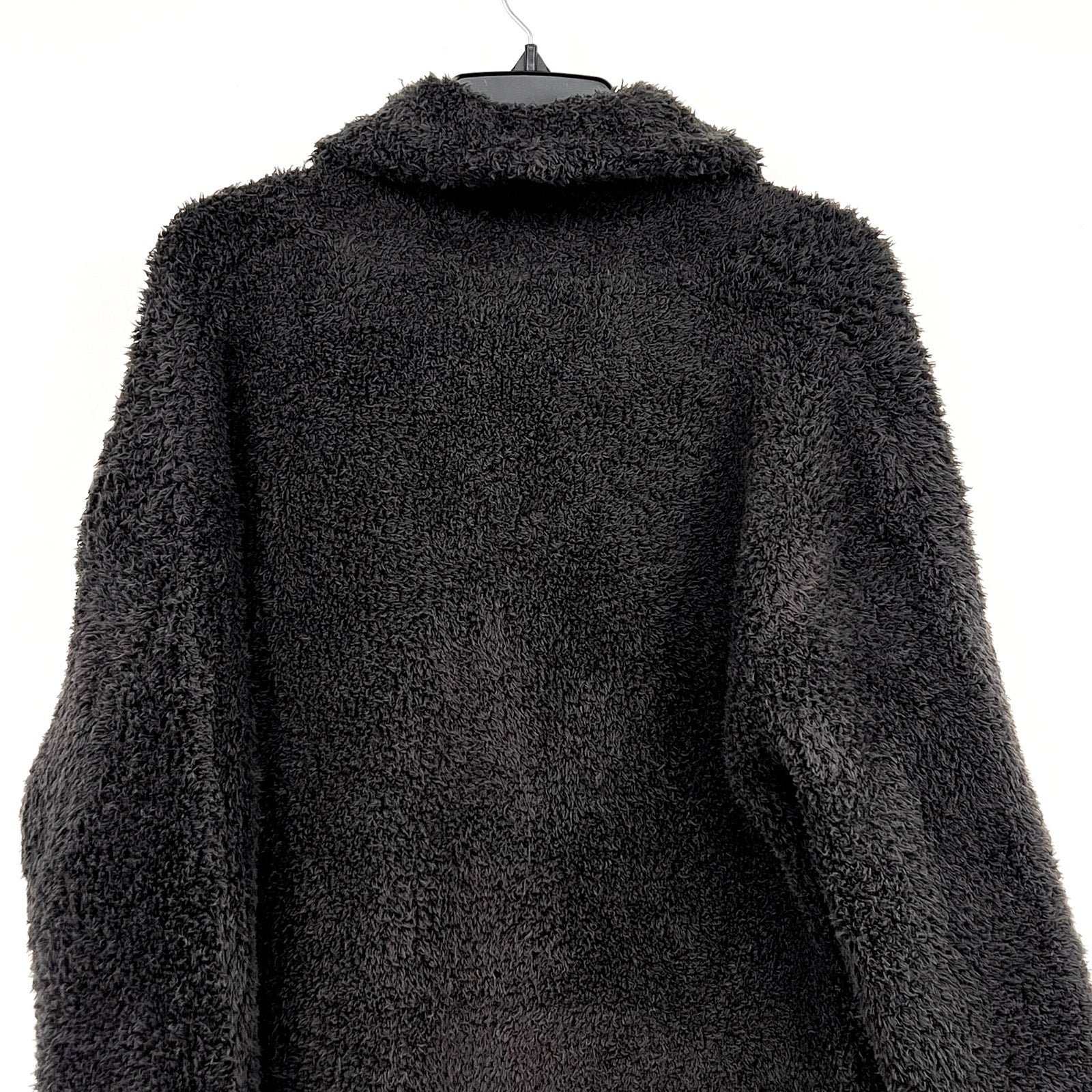 BAREFOOT DREAMS CozyChic Shearling Button Front Jacket Small Carbon Grey NWT