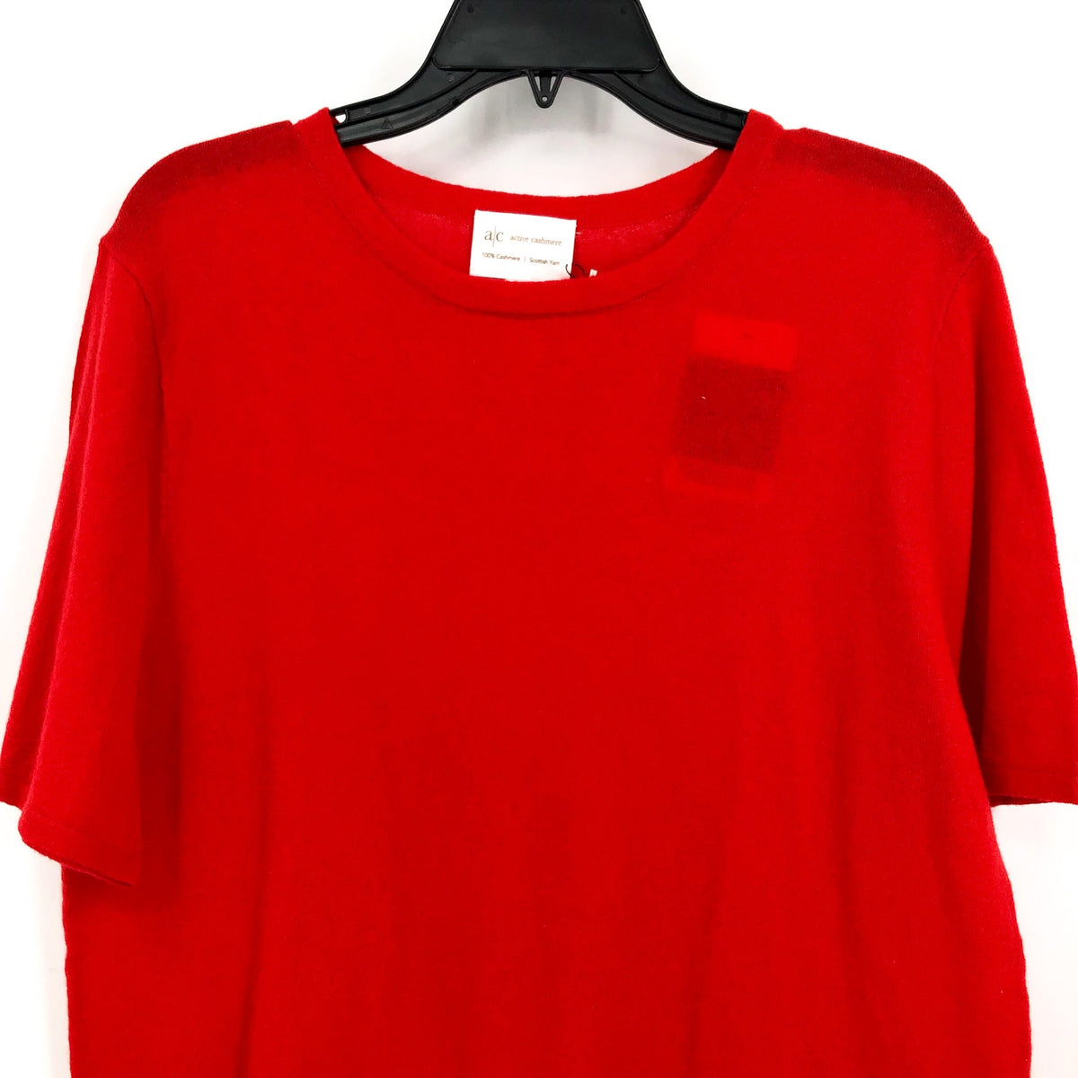 A/C ACTIVE CASHMERE Men's Short Sleeve Fine Cashmere T-Shirt Small Red NWT