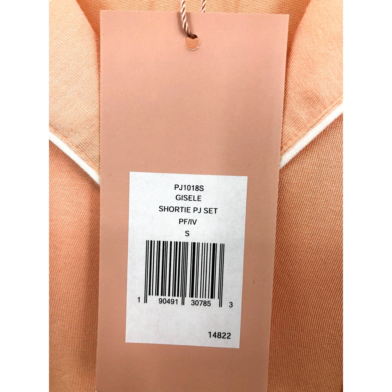 EBERJEY Gisele Shortie Short PJ Set Small Peach Parfait Ivory TENCEL Modal NWT