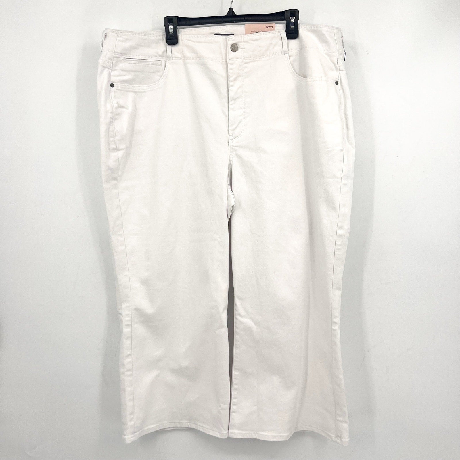 NYDJ Womens Cool Embrace Wide Leg Crop Jeans 12 PETITE Optic White NWT
