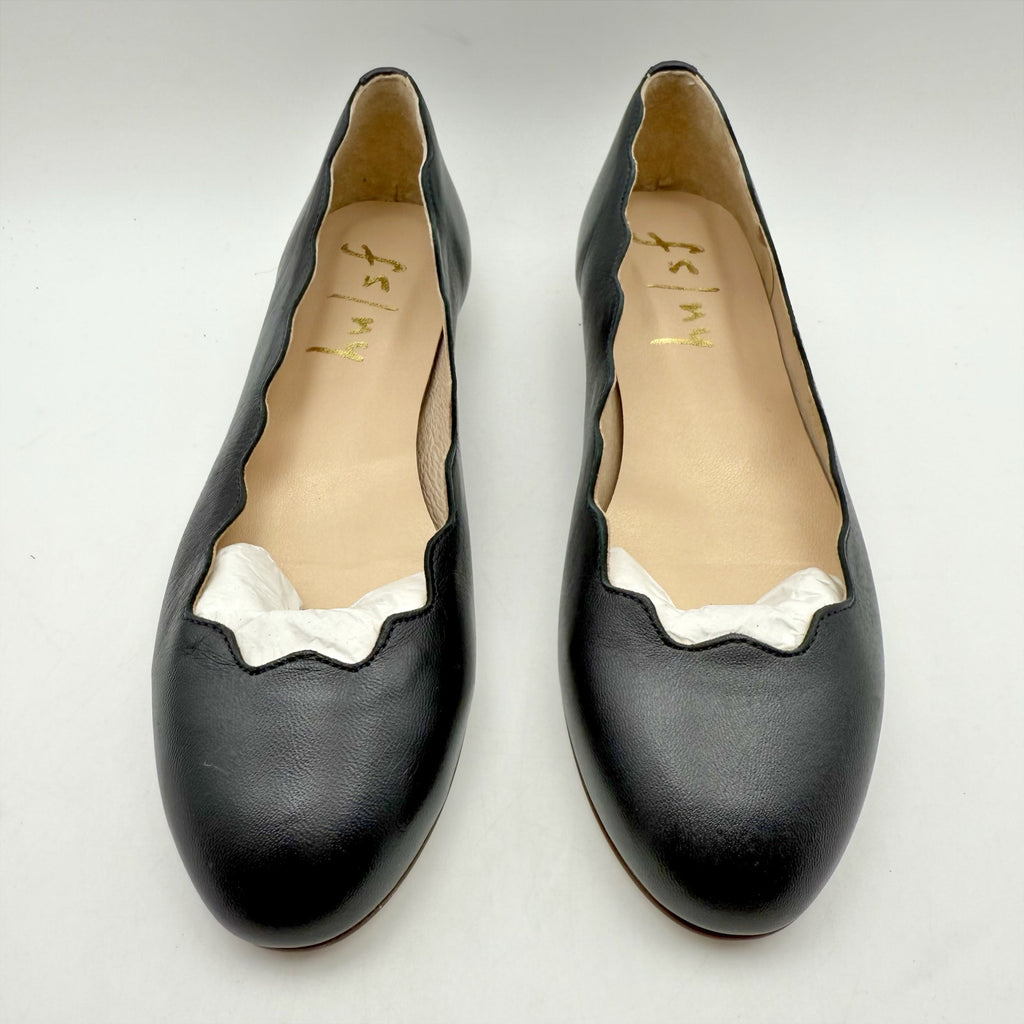 French Sole FS/NY Womens Jigsaw Flats Size 5 EU 35.5 Navy Blue Nappa Leather NIB