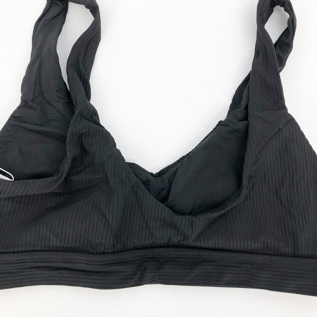 ANDIE SWIM The Ventura Rib Bikini Top XXL Black Scoop Neck Stretch NWT