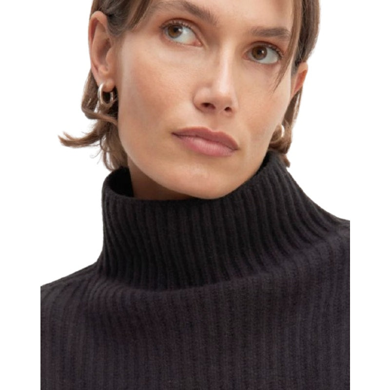 EVERLANE Women's The Felted Merino Funnel-Neck Sweater XS Black Pullover NWT