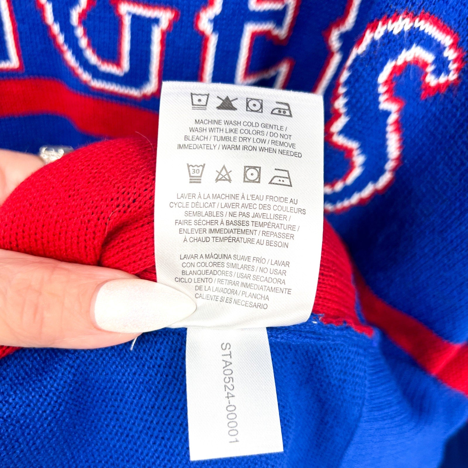 MLB GENUINE MERCHANDISE Mens Texas Rangers Crew Sweater 2XL Dark Blue Red NWT