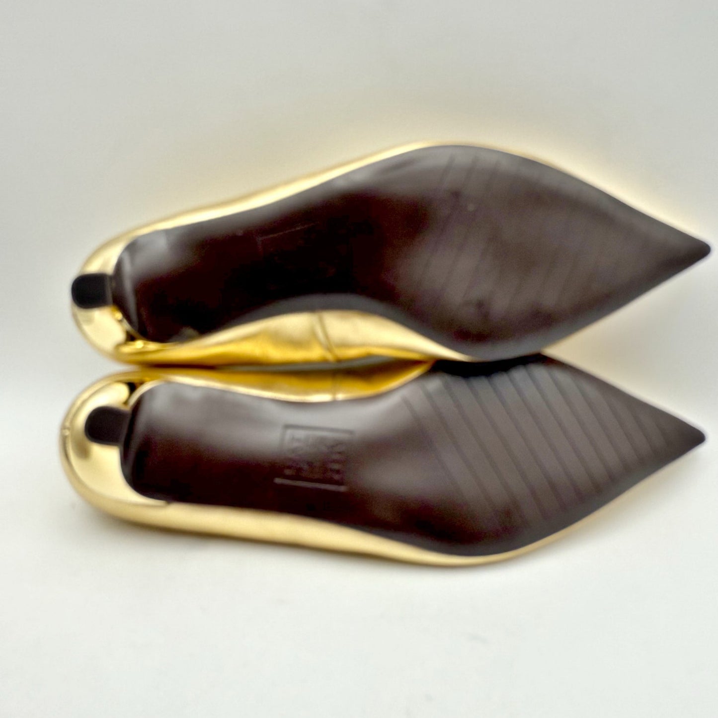 Naturalizer Womens Natalia Kitten Heels US 7 Wide EU 37 Gold Leather NWOB