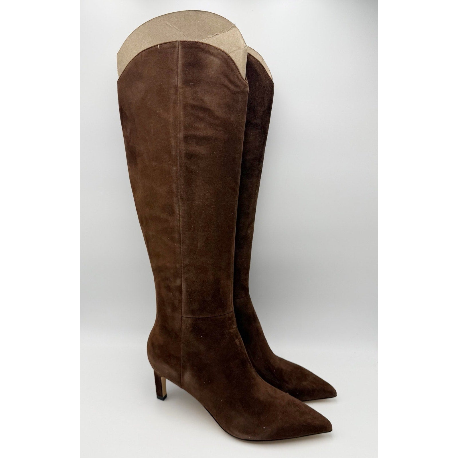 Marc Fisher Womens LTD Quinnie Knee High Boots US 8.5 M Brown Suede NIB