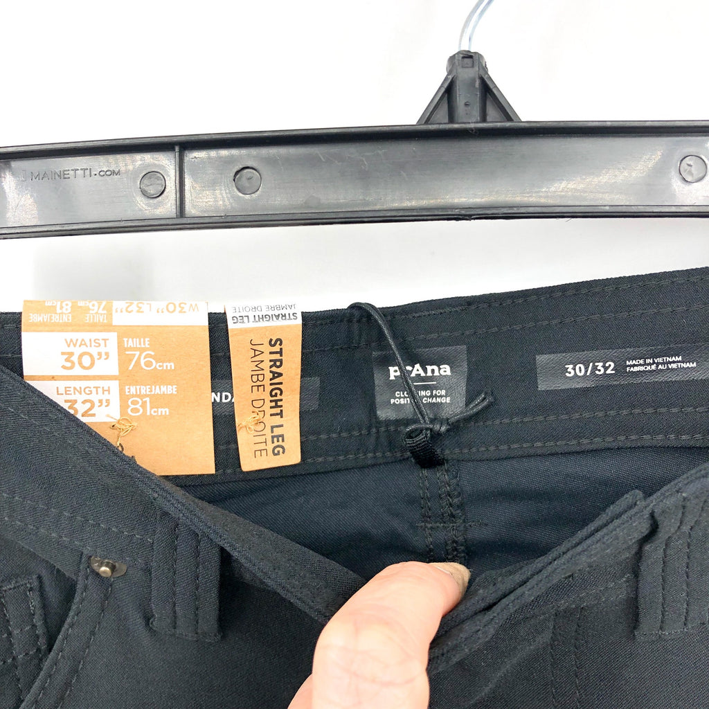 PRANA Men's Brion Hiking Pants II 30 X 32 Black Water Repellent UPF 50+ NWT