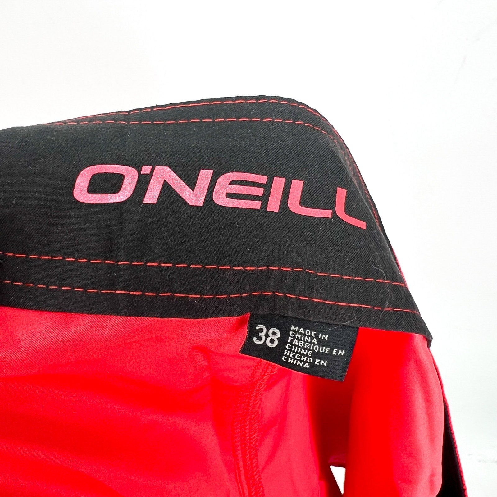 O'NEILL Mens Santa Cruz Solid 2.0 Boardshorts Size 38 Red Drawstring NWT