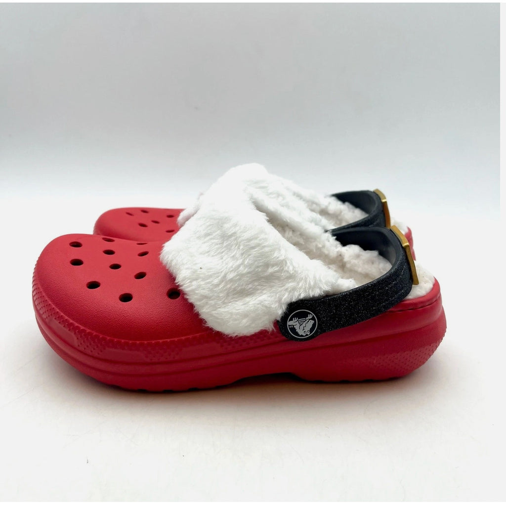 Crocs Unisex Santa Classic Clogs Little Kids 11 Festive Red White Black NWT