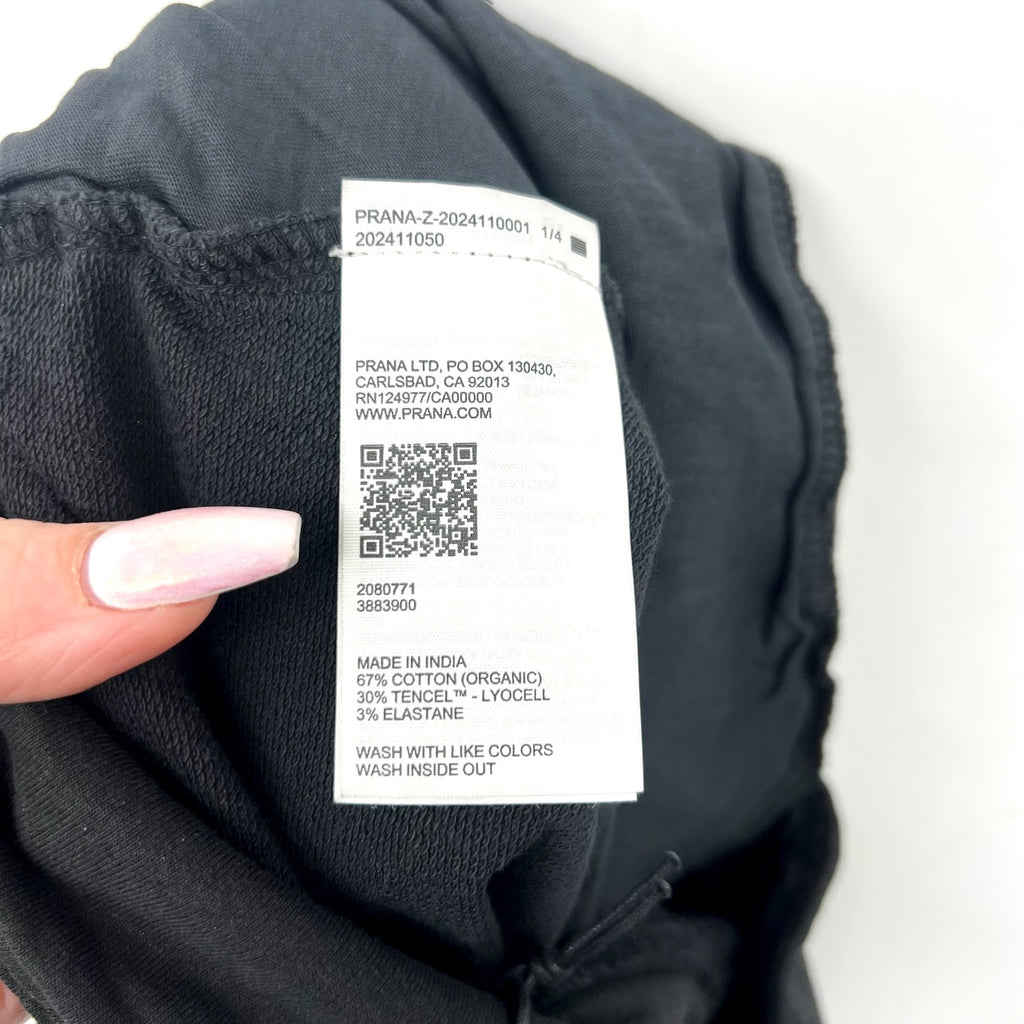 PRANA Mindful Movement Harem Pants Large Black Casual Ankle Pull On Knit NWT