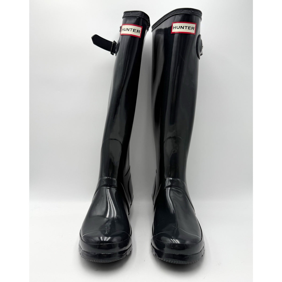 Hunter Womens Original Tall Gloss Rain Boots US 7 EU 38 Black Waterproof NWOB