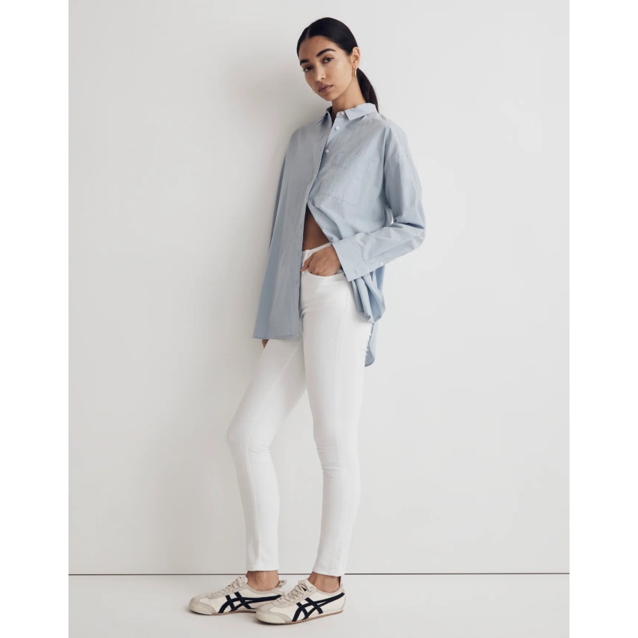 Madewell Womens Skinny Crop Jeans Size 33 US 16 Pure White 9" Mid-Rise MD097 NWT