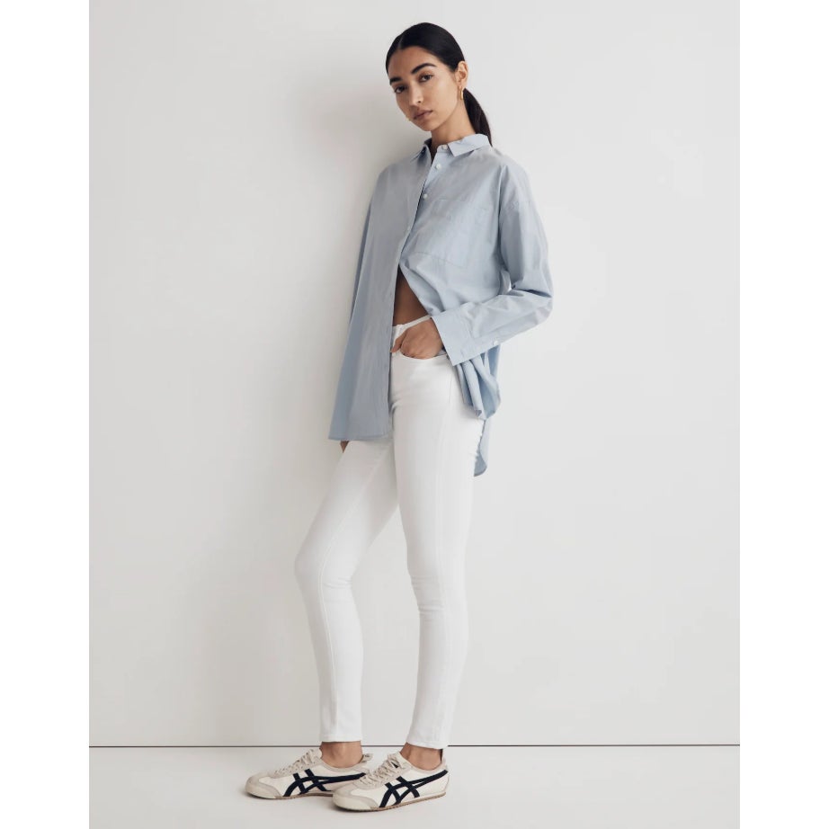Madewell Womens Skinny Crop Jeans Size 33 US 16 Pure White 9" Mid-Rise MD097 NWT