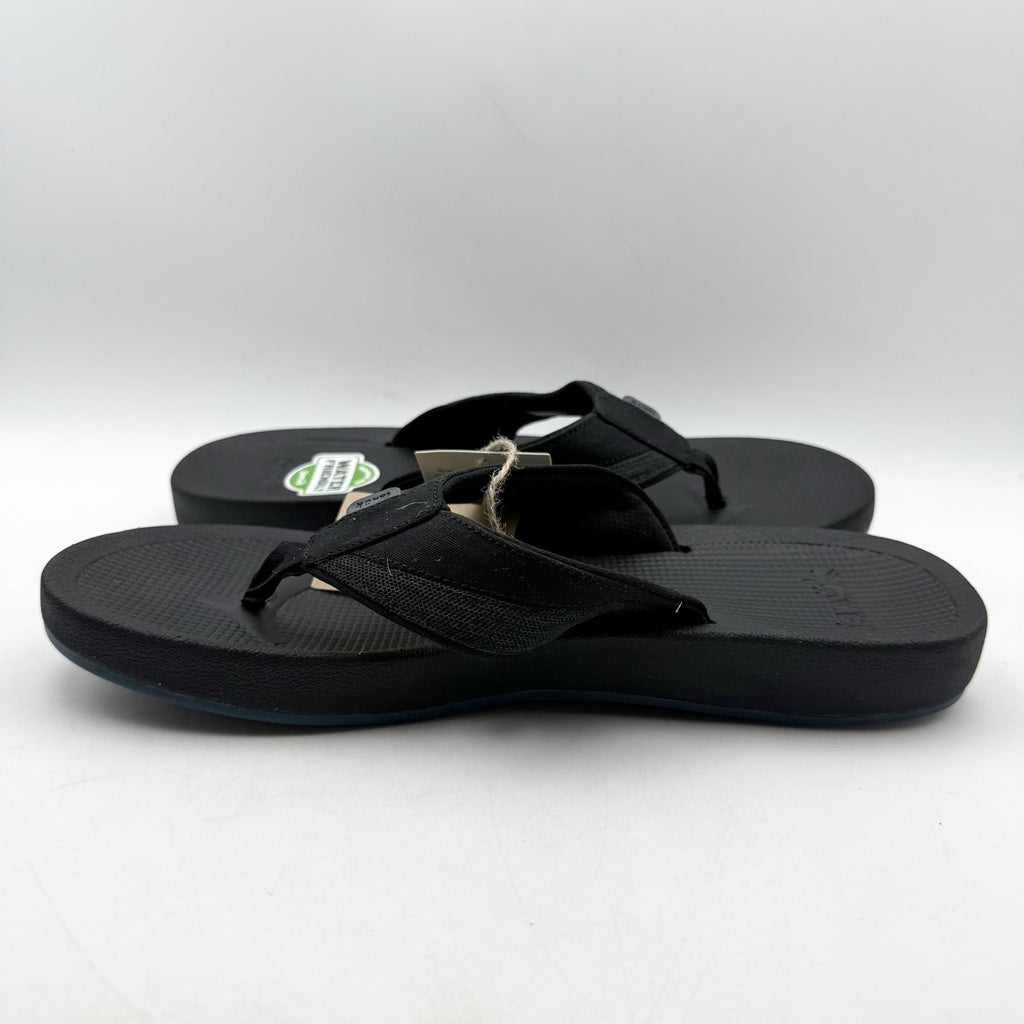 Sanuk Mens Cosmic Seas Mesh Thong Sandals US 11 EU 44 Black NWOB