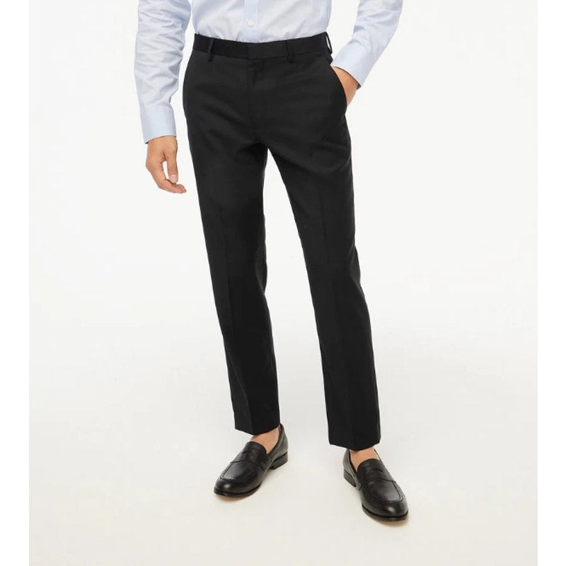 J.CREW Mens Slim-fit Thompson Worsted Wool Suit Pant 33x30 Black Flat Front NWT
