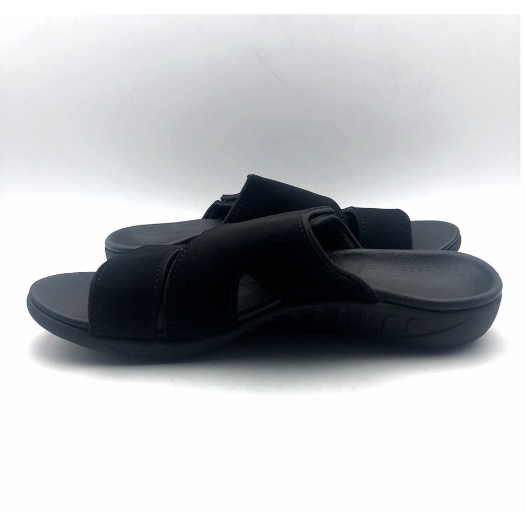 Spenco Womens KHOLO NUEVO Comfort Slide Sandals Size 7.5 WIDE Black NWT