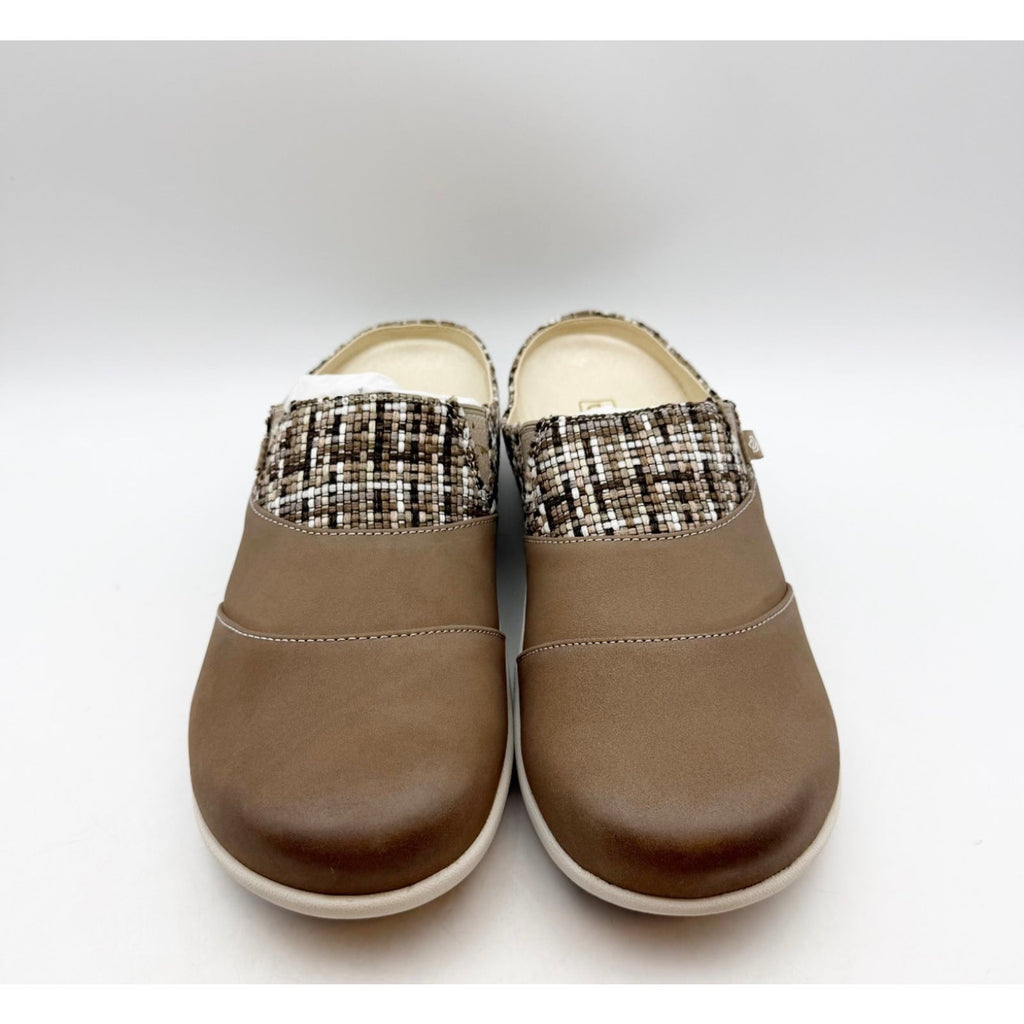 SPENCO Women's Nuevo Harvest Siesta Mule Size 9 WIDE Fossil Brown Leather NIB