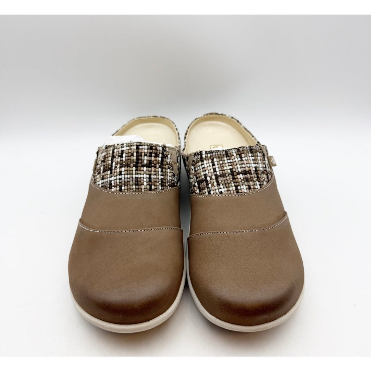 SPENCO Women's Nuevo Harvest Siesta Mule Size 9 WIDE Fossil Brown Leather NIB