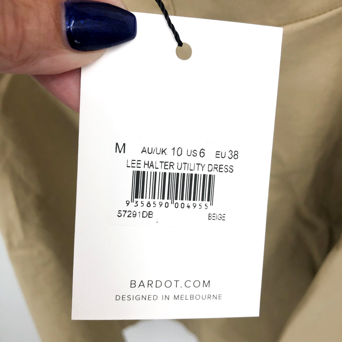 BARDOT Womens Lee Halter Utility Dress Beige MEDIUM US 6