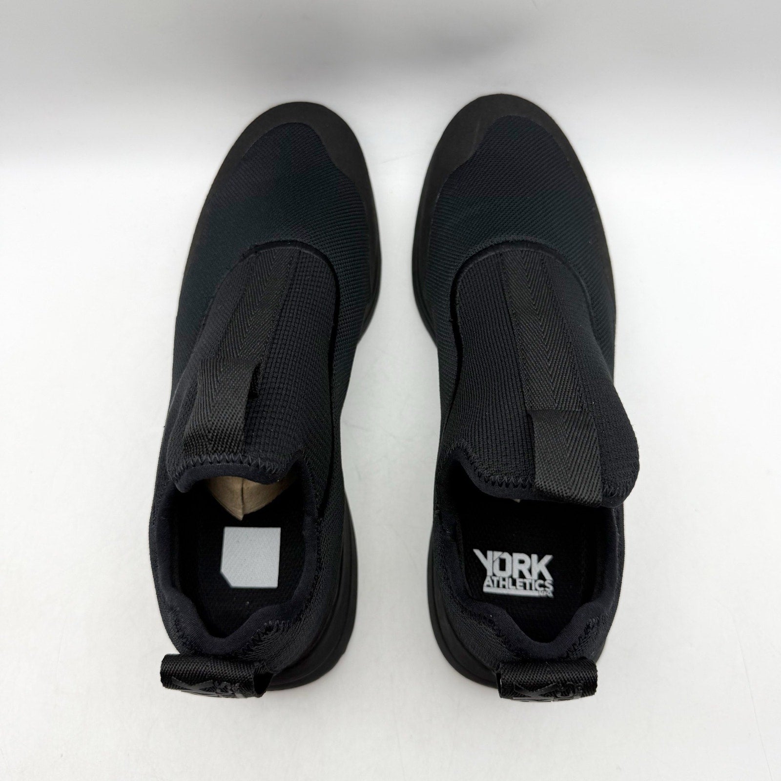 YORK The Gail Slip On Sneakers Mens 8 Womens 9.5 Black Recovery Trainer NIB