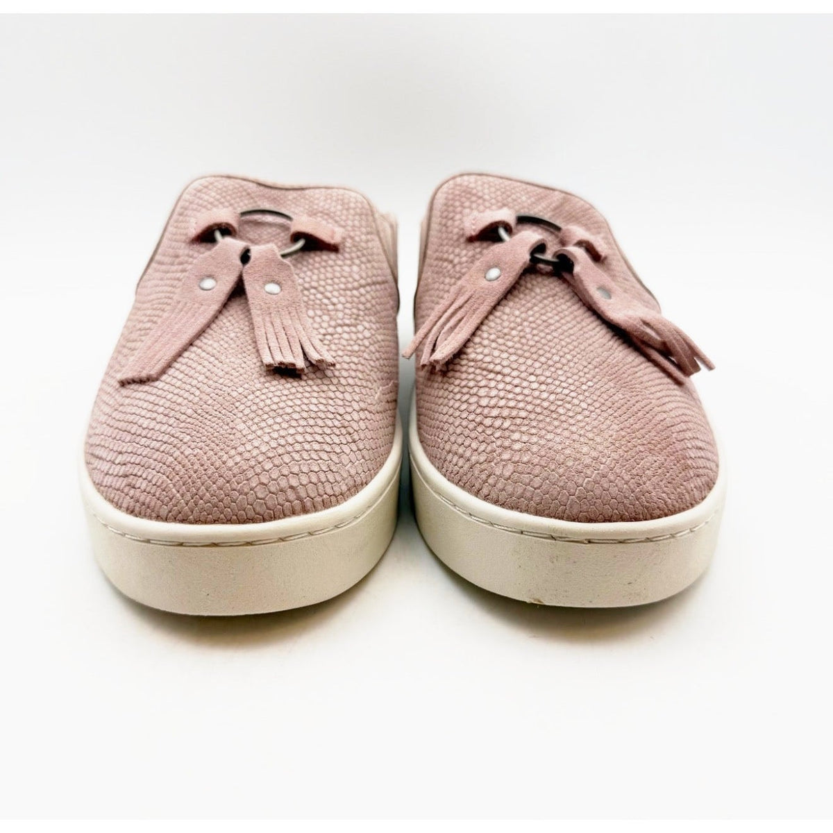 Spenco Women's Bindie Slide Slip On Shoe 9 Wide Blush Pink Embossed Suede NIB