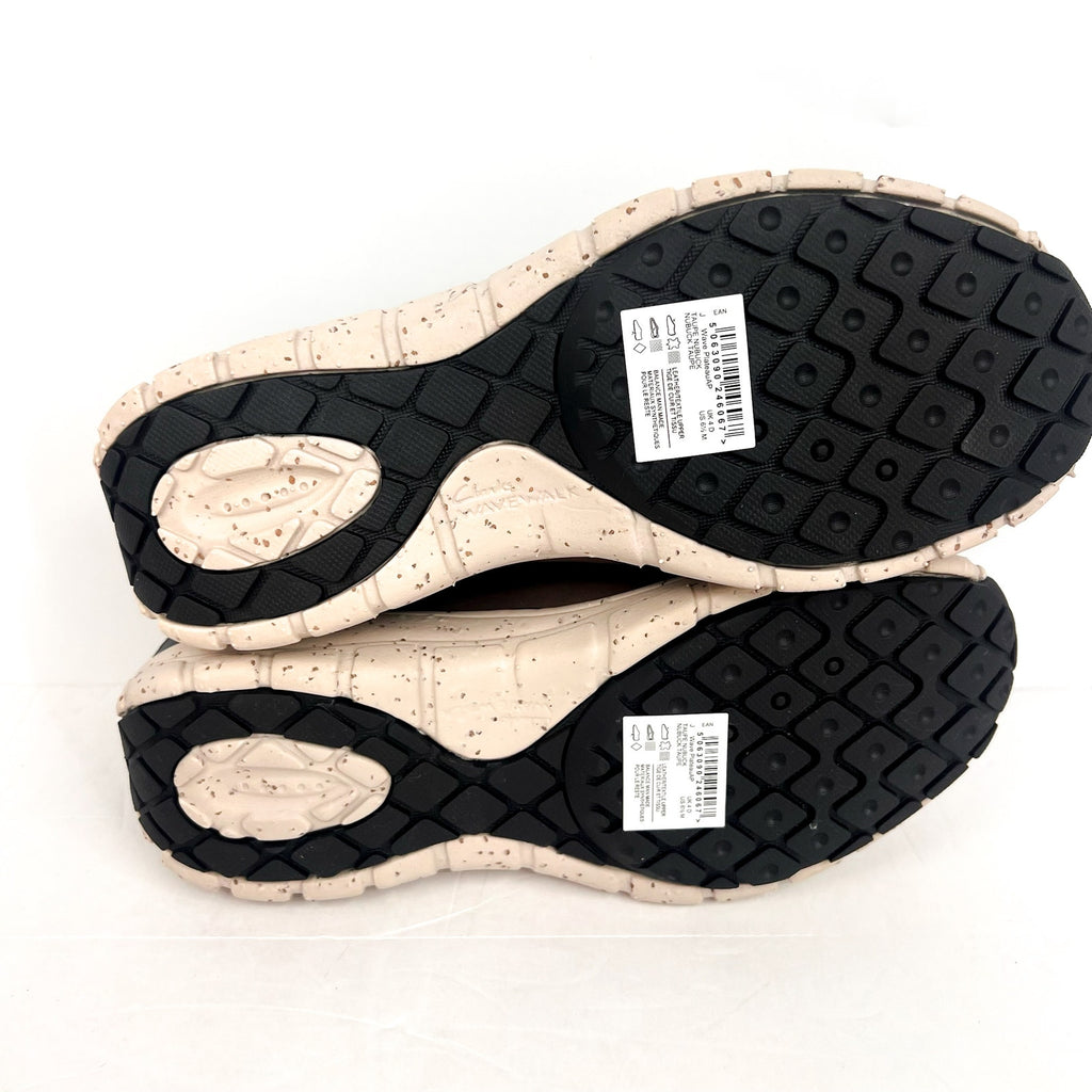 CLARKS Women's Wave Plateau Comfort Shoes Size 6.5M Tan Taupe Nubuck Slip On NIB