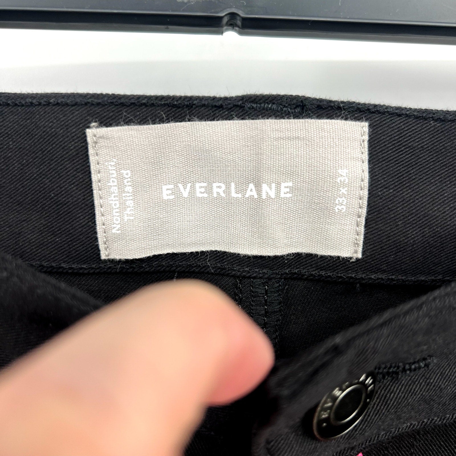 EVERLANE Men's The Performance 5-Pocket Pants 33x34 Black Chinos Stretch NWT