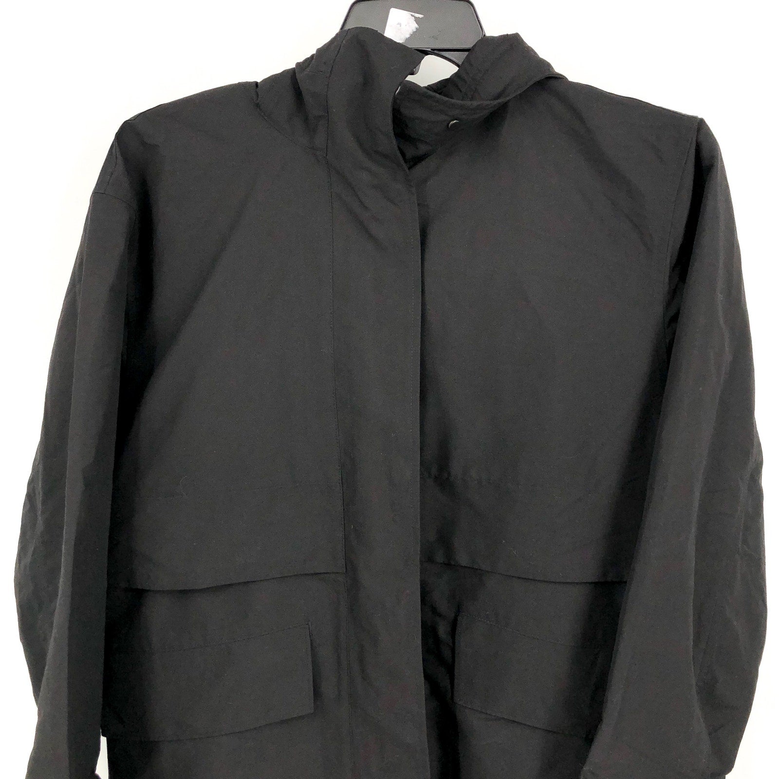 Everlane Womens ReNew Anorak Rain Coat XS Black Water-Repellent Hooded NWT