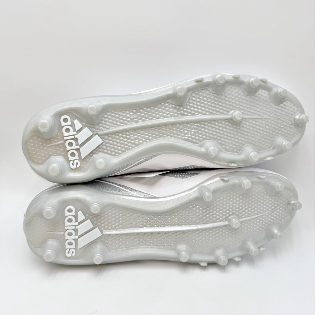 Adidas Mens Adizero Impact.2 II Football Cleats Size 11.5 EU 45 White Silver NIB