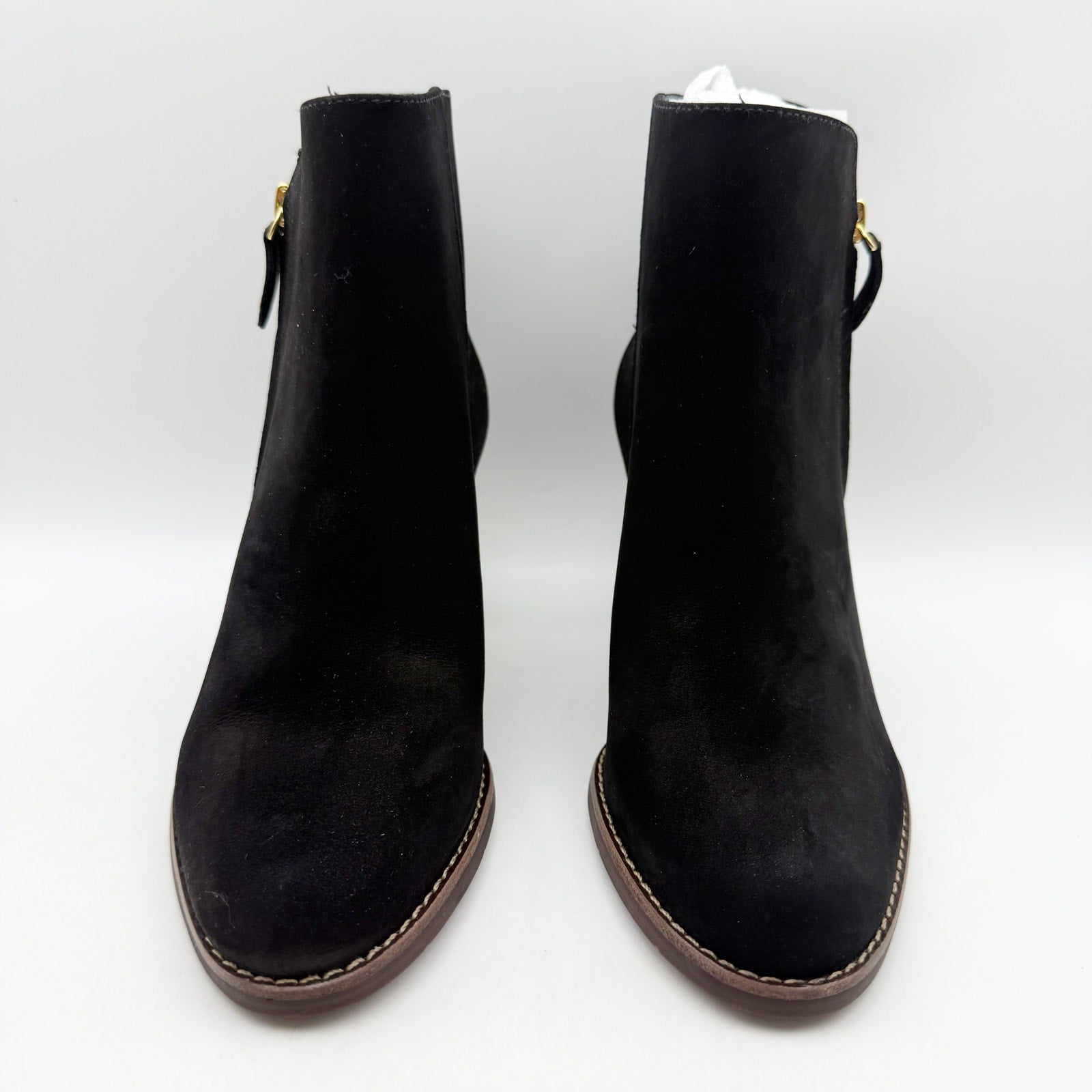 Marc Joseph New York Womens Grand Central Ankle Booties US 7 M Black Nubuck NWOB