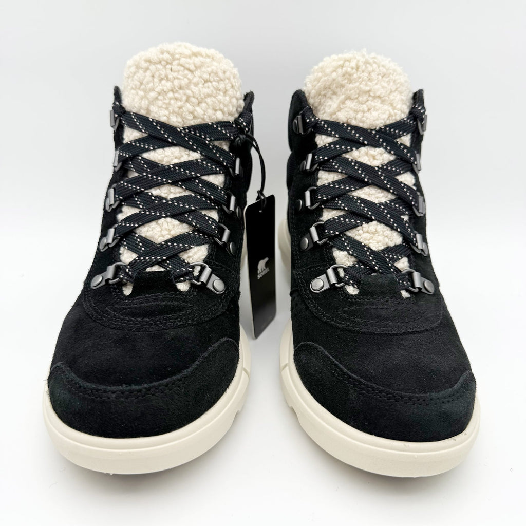 Sorel Women Explorer Next Hiker Bootie US 7 Black Suede Waterproof Insulated NIB