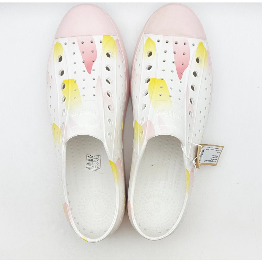 Native Mens Jefferson Slip On Shoes Size 11 EU 45 White Pink EVA Waterproof NWOB