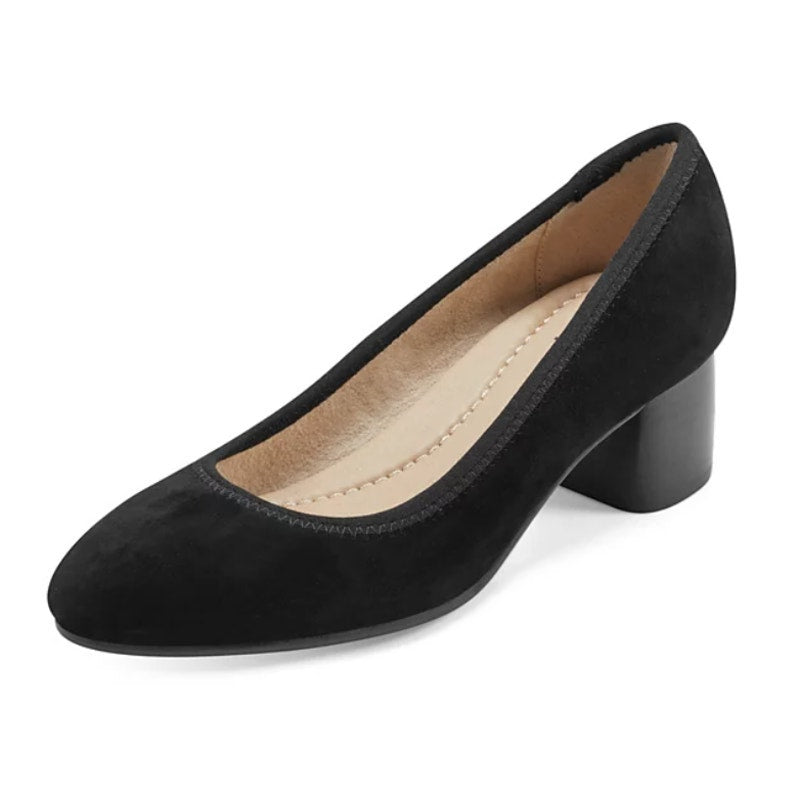 Earth Womens Rellia Pumps Size 10 WIDE Black Suede Slip On Heels NWOB