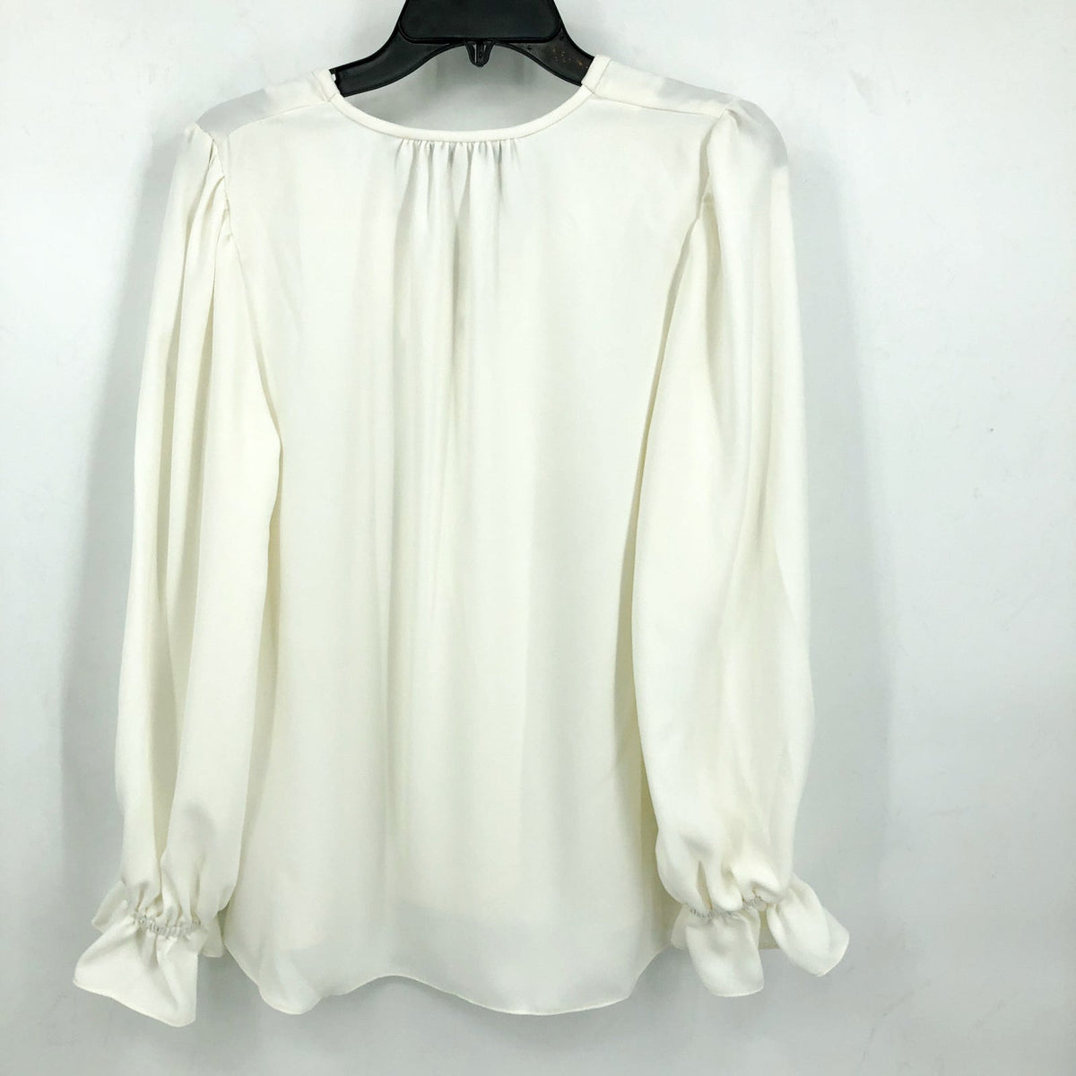 TRINA TURK Women's Zahara Lace Up Top Medium White Whitewash Balloon Sleeve NWT