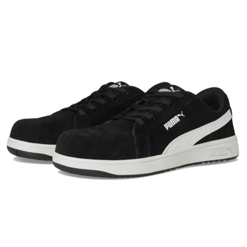 PUMA Womens Iconic Work Sneakers Size 6 Black White SR ASTM EH Composite Toe NIB
