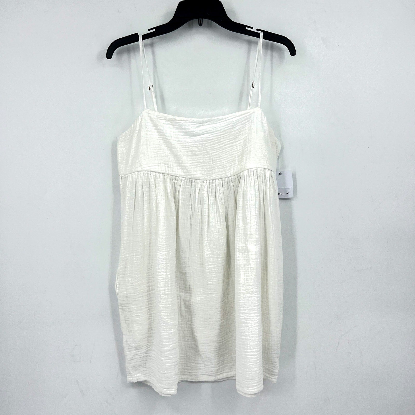 O'NEILL Women's Hadia Mini Slip Dress Medium White Gauze Lightweight Summer NWT
