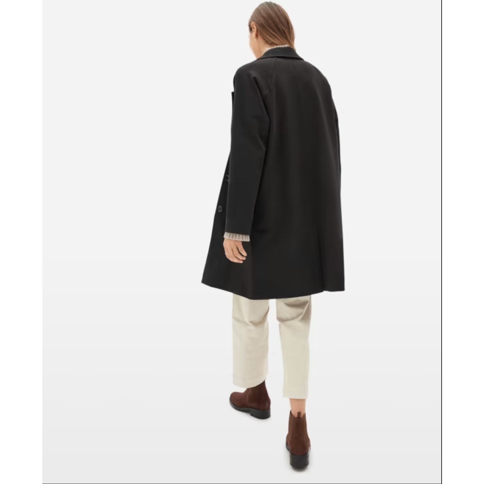 Everlane Womens The Dream Coat Small Black Overcoat Knit Long NWT
