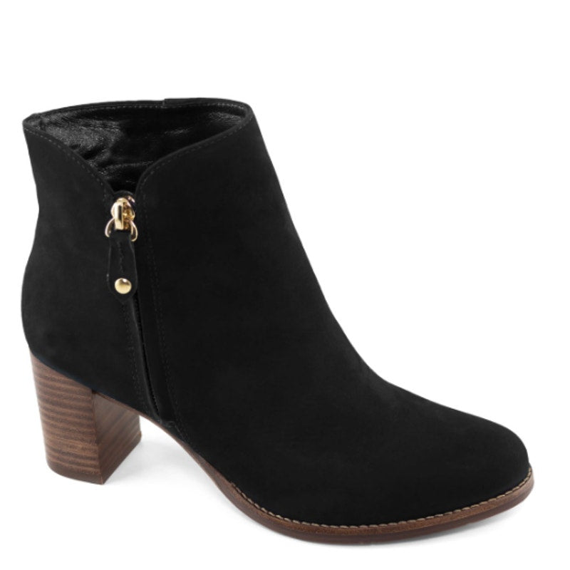 Marc Joseph New York Womens Grand Central Ankle Bootie US 7 M Black Nubuck NWOB