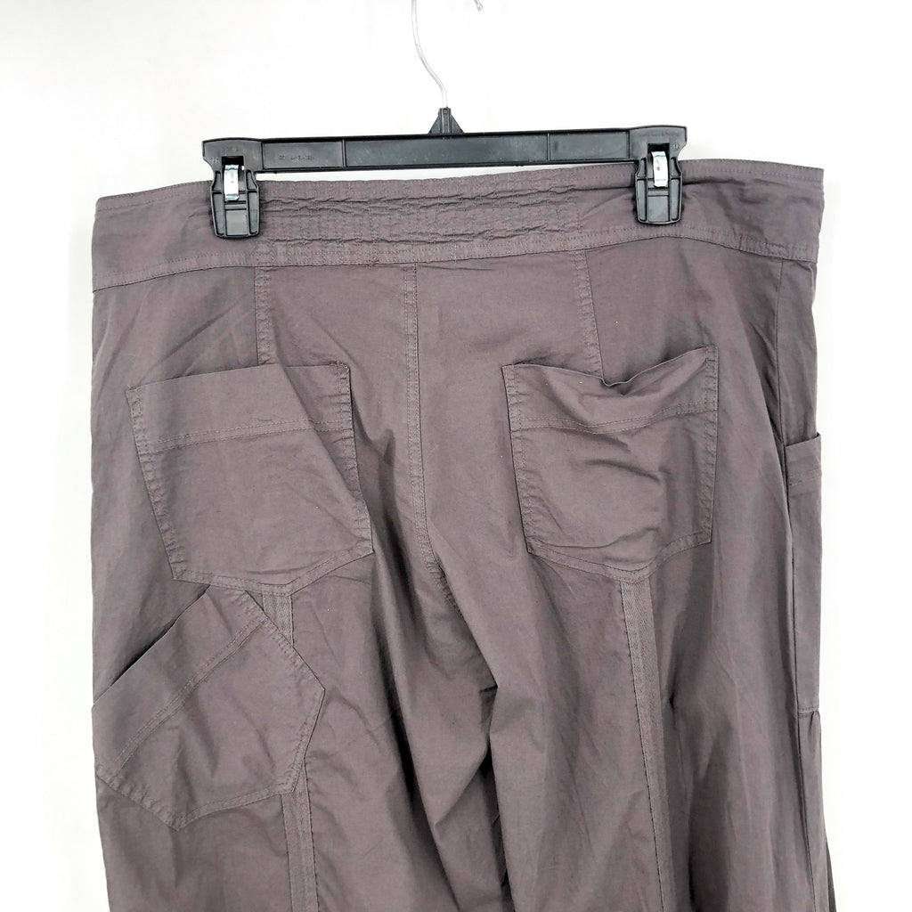 XCVI Women's Willowy Wide Leg Pants Large Charcoal Grey Stretch Poplin NWT