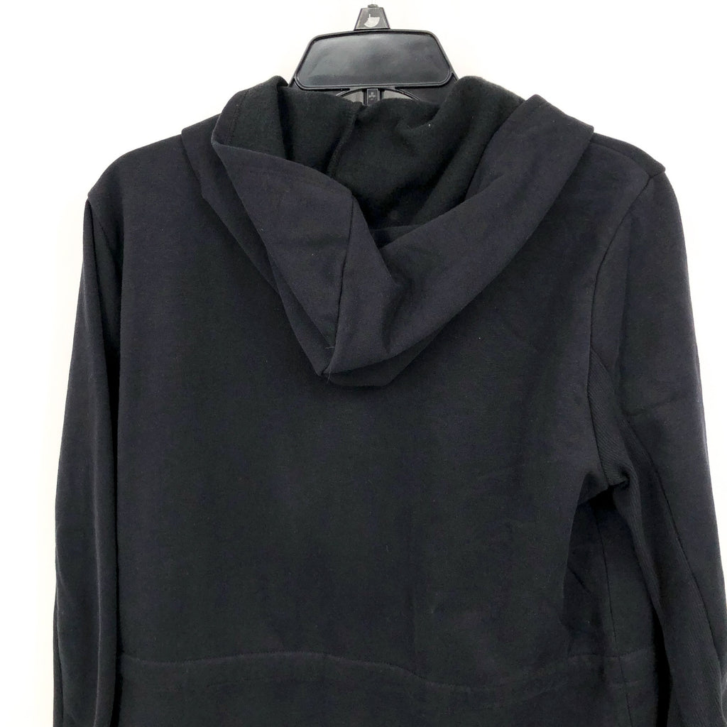 Beyond Yoga Womens Luxe Fleece Hooded Jacket Medium Black Open Front NWT