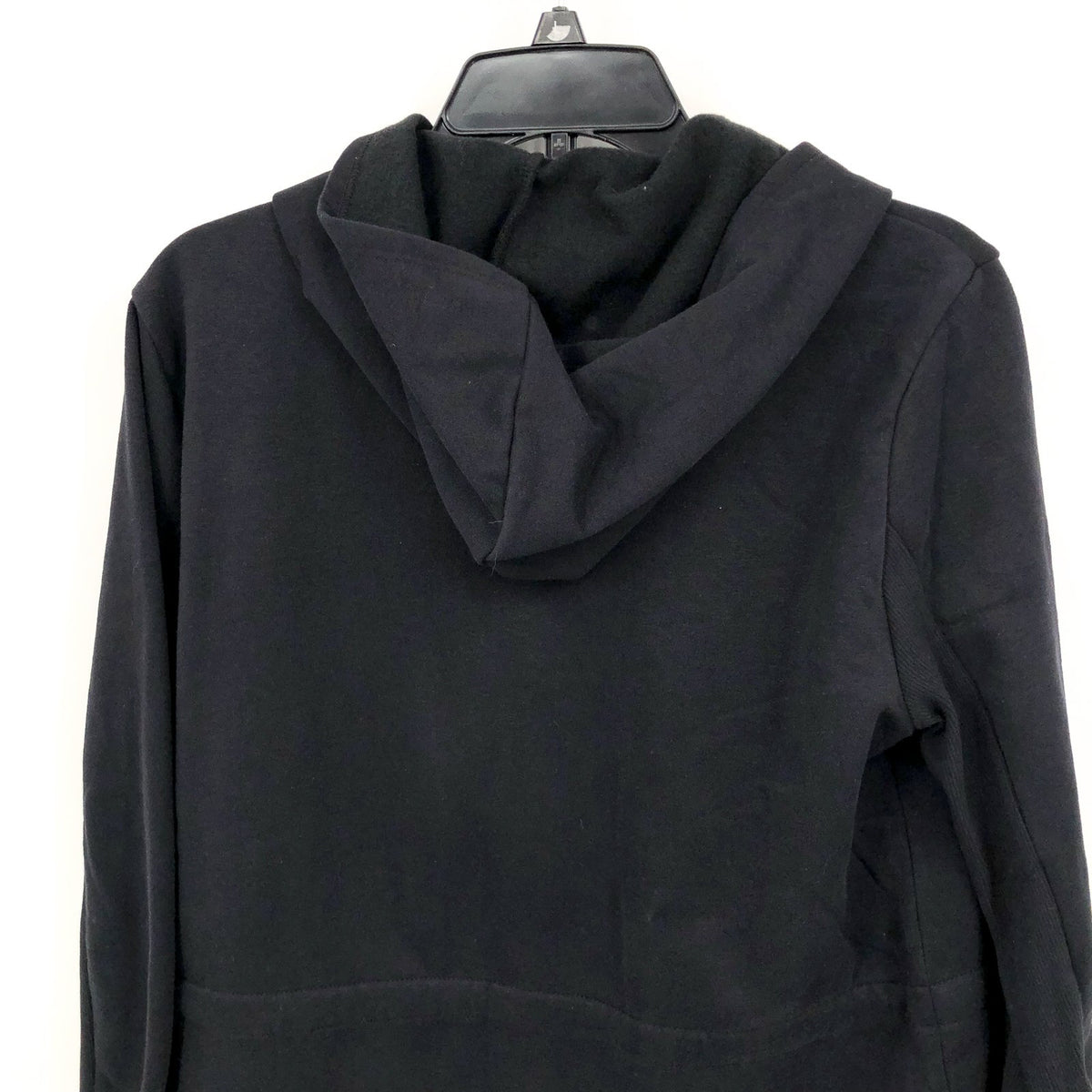 Beyond Yoga Womens Luxe Fleece Hooded Jacket Medium Black Open Front NWT